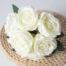 1 Bó hoa Đỏ  7 Đầu Cầm tay Nữ hoàng Hoa hồng Bó hoa Của Hoa nhân tạo Cho đám cưới Đồ trang trí Hoặc Nhà  Trang trí - Đỏ - Xem 5