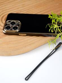 Ốp điện thoại trơn kèm dây đeo, phiên bản quốc tế, không phải phiên bản nội địa. - màu đen - Xem 3