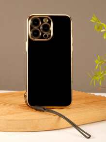 Ốp điện thoại trơn kèm dây đeo, phiên bản quốc tế, không phải phiên bản nội địa. - màu đen - Xem 4