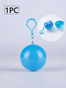 1Pc Travel Essentials Disposable Raincoat Keychain, Emergency Rain Coat For Hiking And Camping, Unisex Cycling And Camping - Blue - View 2