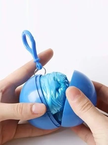1Pc Travel Essentials Disposable Raincoat Keychain, Emergency Rain Coat For Hiking And Camping, Unisex Cycling And Camping - Blue - View 3