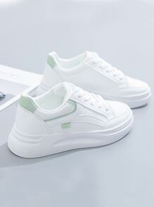 女性時尚休閒低胸運動運動鞋 - 綠色 - 查看 2