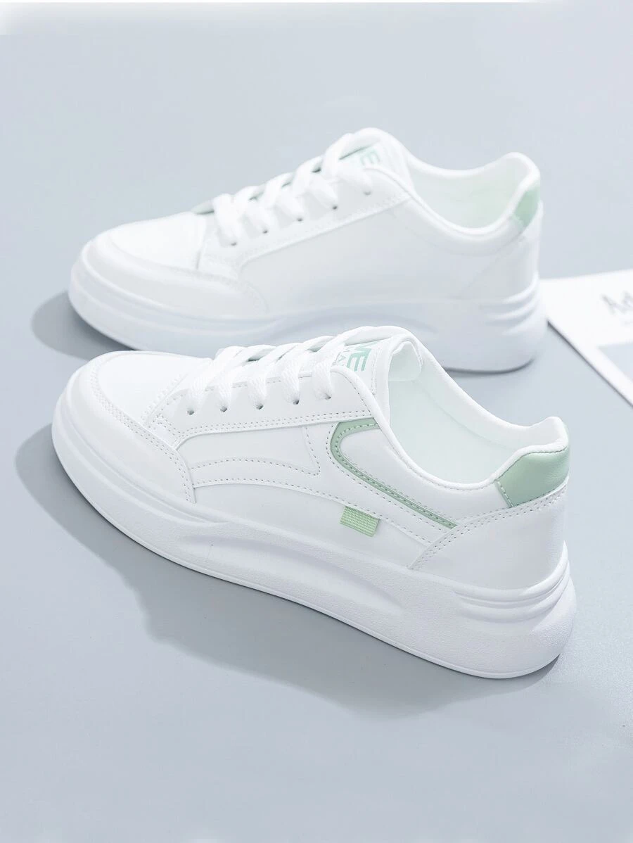 女性時尚休閒低胸運動運動鞋 - 綠色 - 查看 1