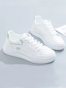 女性時尚休閒低胸運動運動鞋 - 綠色 - 查看 6