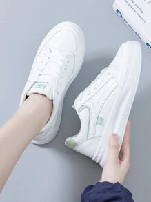 女性時尚休閒低胸運動運動鞋 - 綠色 - 查看 4