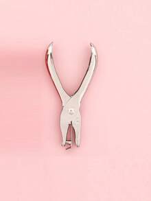 1入組金屬單孔手動打孔器，適用於辦公用品、紙袋或塑料袋和活頁紙 - 白色 - 查看 6