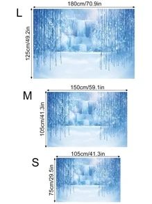 1 pieza poliéster congelado mundo fiesta foto Fondo paño , Fondo Decoración de pared , múltiple tallas - Multicolor - Ver 3