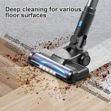 Moolan Cordless Vacuum Cleaner,380W Stick Vacuum with 28Kpa Suction,6-in-1 Rechargeable Vacuum,45mins Max,Lightweight Bagless Vacuum with LED Headlights for Hardwood Floor Low-Pile Carpet Pet Hair - 灰色 - 查看 8