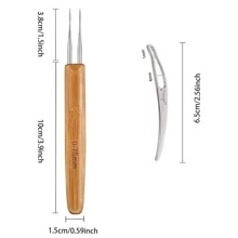 Dreadlock Crochet Hook Tool, Braid Hair Dreadlocks Needle Weaving Crochet For Braid Craft (0.75mm), Hair Rollers, Heatless Curls, Hair Curler, Hair Products And Accessories For Barber Salon Beauty Travel Essentials - Brown - View 2