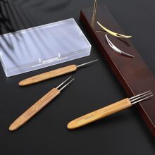 Dreadlock Crochet Hook Tool, Braid Hair Dreadlocks Needle Weaving Crochet For Braid Craft (0.75mm), Hair Rollers, Heatless Curls, Hair Curler, Hair Products And Accessories For Barber Salon Beauty Travel Essentials - Brown - View 5