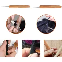Dreadlock Crochet Hook Tool, Braid Hair Dreadlocks Needle Weaving Crochet For Braid Craft (0.75mm), Hair Rollers, Heatless Curls, Hair Curler, Hair Products And Accessories For Barber Salon Beauty Travel Essentials - Brown - View 4