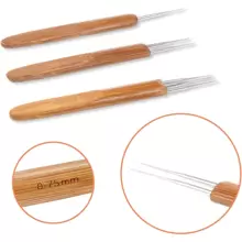 Dreadlock Crochet Hook Tool, Braid Hair Dreadlocks Needle Weaving Crochet For Braid Craft (0.75mm), Hair Rollers, Heatless Curls, Hair Curler, Hair Products And Accessories For Barber Salon Beauty Travel Essentials - Brown - View 3