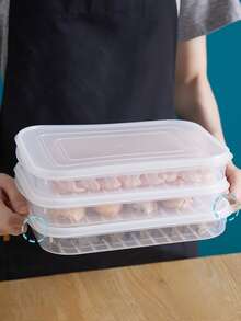 1入組可密封收納盒適用於冰箱(肉,蔬菜,蒸熟饅頭,海鮮,餐飲,水果,蔬菜,冷凍餐飲) - 白色 - 查看 3