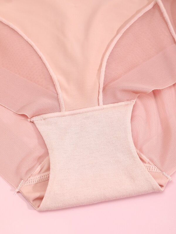 Mesh Hollow Mid Waist Underwear SHEIN USA