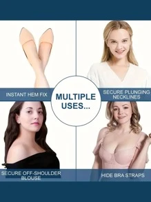 36入組兩面織帶服裝織帶時尚織帶帶全部強的適用於溫和皮膚和織物,透明&彩色織帶,防滑膠黏劑