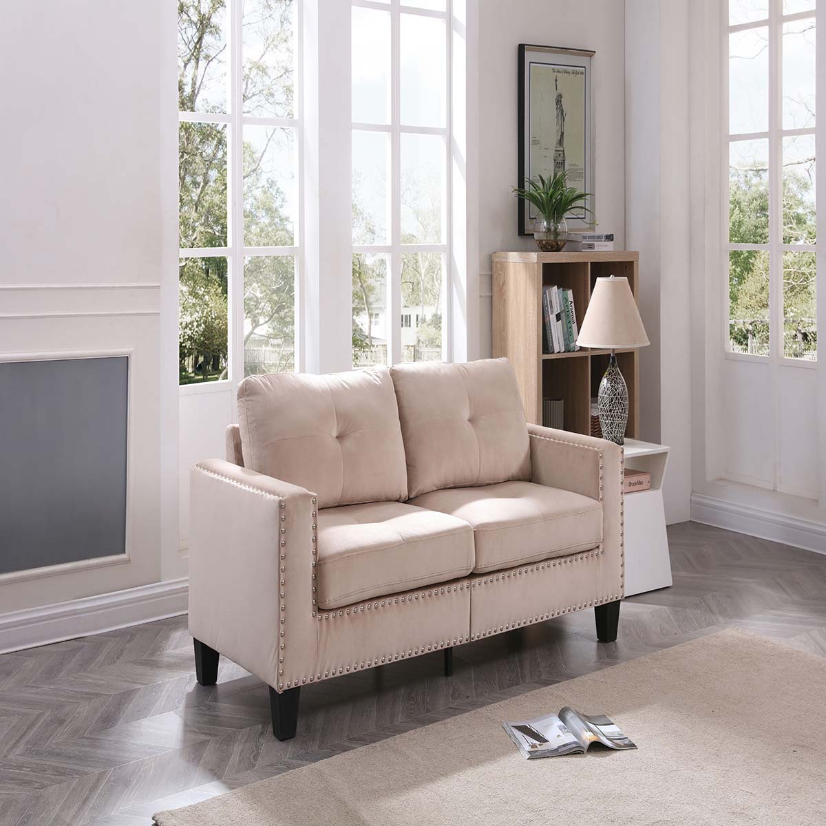 Glory Furniture Nailer Sofa - Beige - View 1