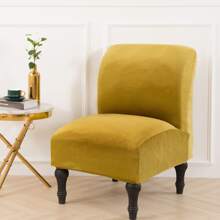 Armless Chair Cover Modern Accent Chair Covers Velvet Chair Slipcovers Furniture Protector - Grass green - View 3