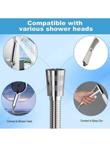 2米淋浴软管，79英寸超长淋浴软管，优质淋浴软管接头，适用于淋浴喷头，耐用不锈钢连接器，淋浴喷头软管，浴室配件，浴室工具