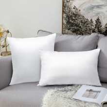 Ruột gối, Bộ 1 gối polyester thay thế lông vũ nhẹ, Đệm ghế dài, Ruột gối, Có thể giặt bằng máy. (Trắng, 18x18), Bộ đồ giường, Ruột gối, Gối cho giường, Trang chủ - trắng - Xem 6
