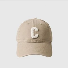 Good Fitting Cap In Unisex Korean Style Casual C Design Soft Brim Baseball Cap, Couple Baseball Cap - Navy Blue - View 6