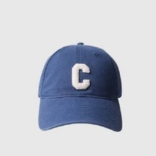 Good Fitting Cap In Unisex Korean Style Casual C Design Soft Brim Baseball Cap, Couple Baseball Cap - Navy Blue - View 9