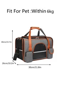 1pc Breathable Pet Carrier Bag For Dog For Outdoor - Dark Grey - View 9