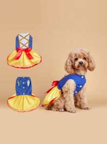 1pc Pet Summer Princess Dress For Cats And Dogs - Yellow - View 2
