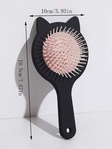 1入組可愛貓耳便攜氣墊梳子適合女士,家庭使用 - 黑色 - 查看 5