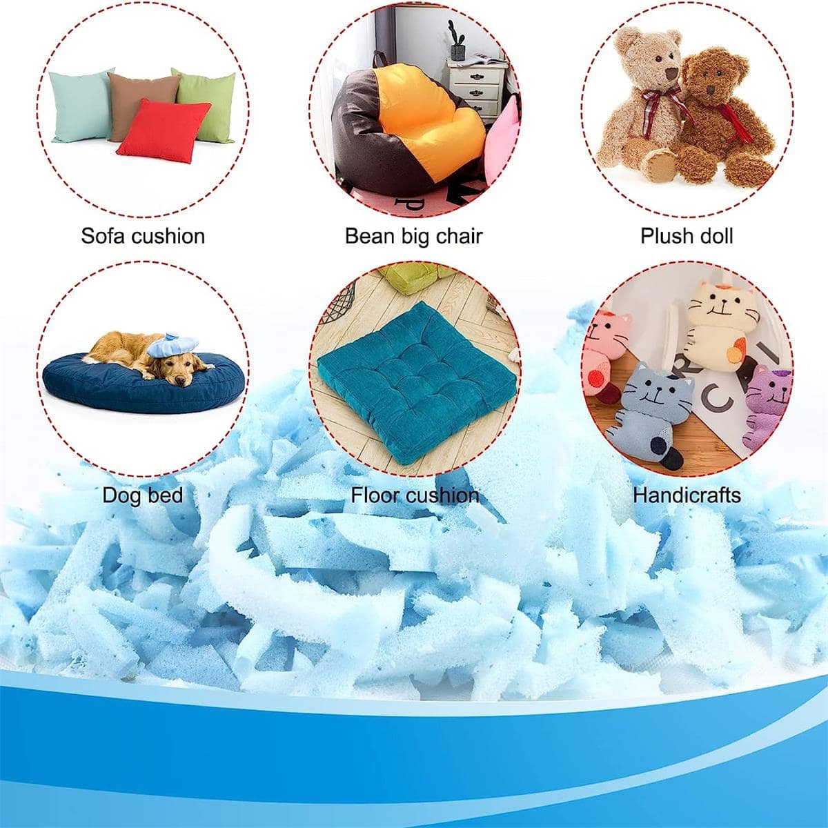 5 lb Bean Bag Filler Shredded Memory Foam Fill for Bean Bags Pillows