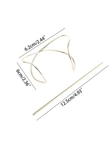 金色简约复古不对称条纹发簪街头发髻发夹发髻器发髻发饰发夹，美发配件