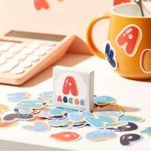 1box Colorful Cute Alphabet Number Decorative Sticker Self-Adhesive Letters For Scrapbooking Journal Back To School School Supplies - Grey - View 4