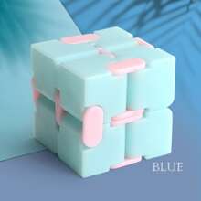 Cubo Infinito Con Luz Led Azul, Juguete Antiestrés Para Aliviar El Estrés, Rompecabezas Mágico, Luz Nocturna Plegable, Cubo Infinito, 1 Ud. - Azul - Ver 2