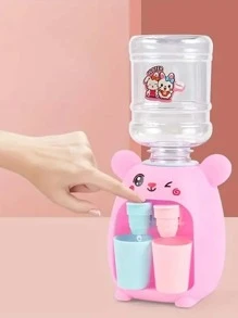 Christmas Decoration 1PC Cute Mini Water Dispenser For Children Kids Gift Cold/Warm Water Juice Milk Drinking Fountain Simulation Cartoon Rabbit Kitchen Toy