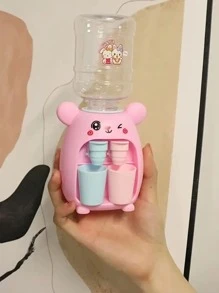 Christmas Decoration 1PC Cute Mini Water Dispenser For Children Kids Gift Cold/Warm Water Juice Milk Drinking Fountain Simulation Cartoon Rabbit Kitchen Toy