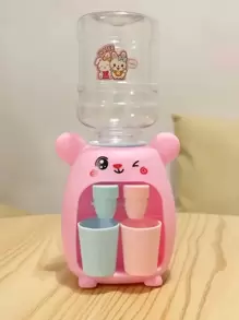 Christmas Decoration 1PC Cute Mini Water Dispenser For Children Kids Gift Cold/Warm Water Juice Milk Drinking Fountain Simulation Cartoon Rabbit Kitchen Toy