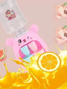 Christmas Decoration 1PC Cute Mini Water Dispenser For Children Kids Gift Cold/Warm Water Juice Milk Drinking Fountain Simulation Cartoon Rabbit Kitchen Toy
