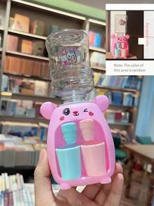 Christmas Decoration 1PC Cute Mini Water Dispenser For Children Kids Gift Cold/Warm Water Juice Milk Drinking Fountain Simulation Cartoon Rabbit Kitchen Toy
