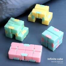 Cubo Infinito Con Luz Led Azul, Juguete Antiestrés Para Aliviar El Estrés, Rompecabezas Mágico, Luz Nocturna Plegable, Cubo Infinito, 1 Ud. - Azul - Ver 6