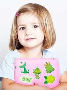 Finego 200pcs Color System Mixed Yellow Pink Black White Green Stickers Mixed Cartoon Fresh And Simple Water Cup Stickers - Multicolor - View 7