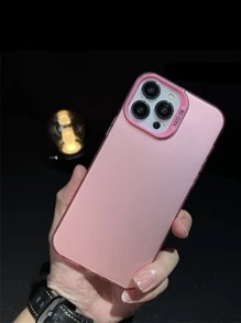 1 件磨砂 IMD 金属质感双层彩色银色电镀按钮手机保护壳 - 粉色 - 查看 2