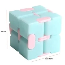 Cubo Infinito Con Luz Led Azul, Juguete Antiestrés Para Aliviar El Estrés, Rompecabezas Mágico, Luz Nocturna Plegable, Cubo Infinito, 1 Ud. - Azul - Ver 7