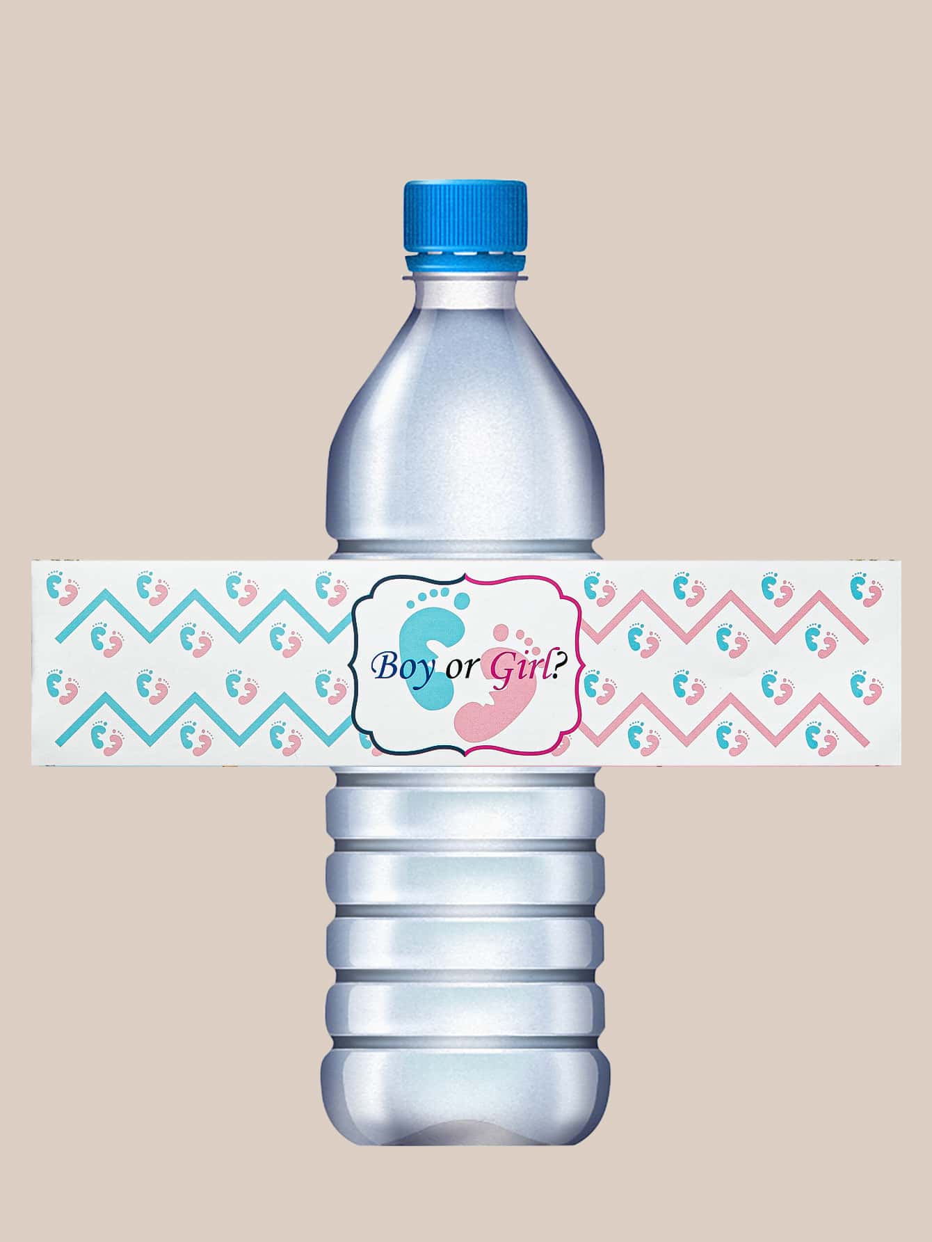 1 Set 10pcs Gender Reveal Party Water Bottle Stickers - White - View 1
