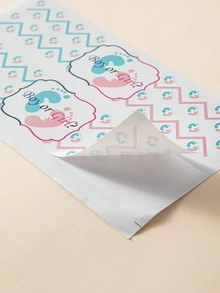 1 Set 10pcs Gender Reveal Party Water Bottle Stickers - White - View 6