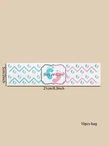 1 Set 10pcs Gender Reveal Party Water Bottle Stickers - White - View 3