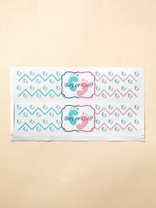 1 Set 10pcs Gender Reveal Party Water Bottle Stickers - White - View 4