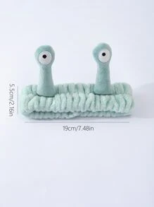 1pc Snail Pattern Polyester Bath Headband, Creative Useful Cadet Blue Bath Hairlace For Washing Face Home Bathroom Decor Fall Decor Back To School - Cadet Blue - View 4