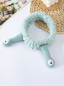 1pc Snail Pattern Polyester Bath Headband, Creative Useful Cadet Blue Bath Hairlace For Washing Face Home Bathroom Decor Fall Decor Back To School - Cadet Blue - View 2