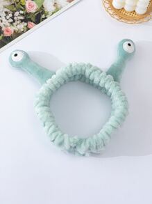 1pc Snail Pattern Polyester Bath Headband, Creative Useful Cadet Blue Bath Hairlace For Washing Face Home Bathroom Decor Fall Decor Back To School - Cadet Blue - View 1
