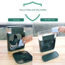 1 Miếng Bàn làm việc Lạnh Cái quạt , Hơn Nước làm mát Máy điều hòa Cái quạt , USB Xịt nước Văn phòng Mini Quạt điện , Quạt làm mát - màu đen - Xem 7