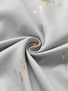 1pc Marble Pattern Blackout Curtain, Modern Style Polyester Fiber Printed Window Curtain Suitable For Living Room Home Use - gray gold - View 9